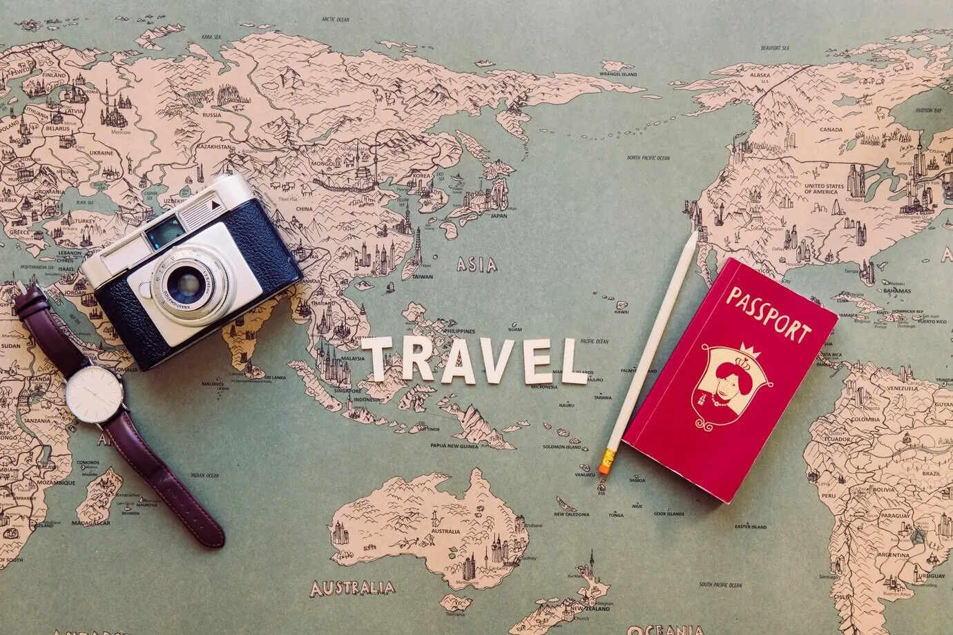 Reisetext in der Nähe von touristischen Dingen